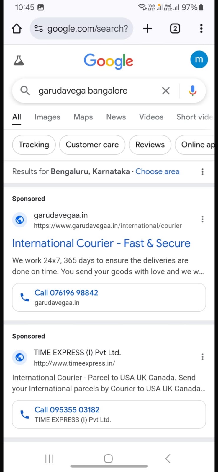 Garudavega Google Search Campaign